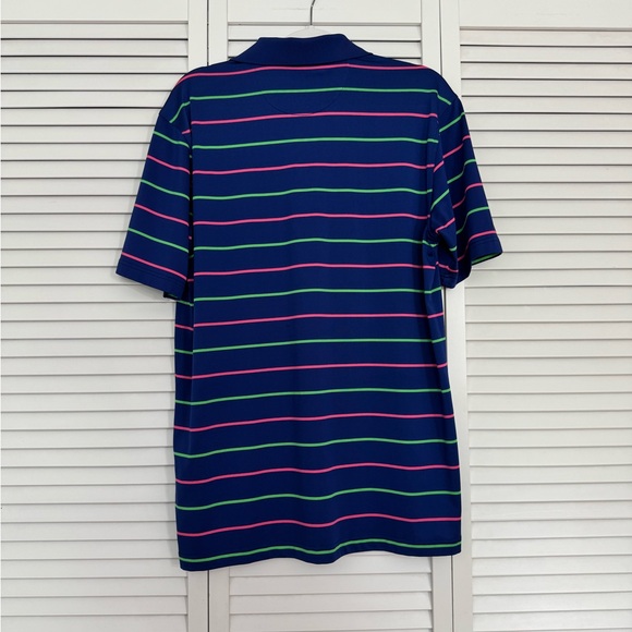 Masters Tech Performance Multicolor Striped Polo Shirt Sz M Preppy Golf - Picture 5 of 5
